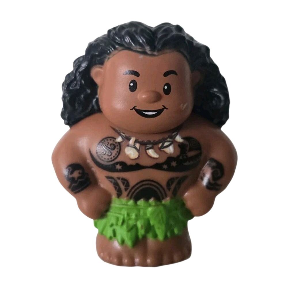 Fisher Price Little People Moana Black Hair Dad Island Boy Maui Tattoos